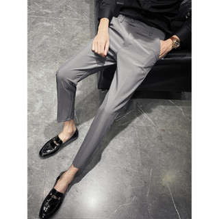 Primavera verão solto Street Wear terno calças masculinas versão coreana reta Drape magro-ajuste tornozelo comprimento c
