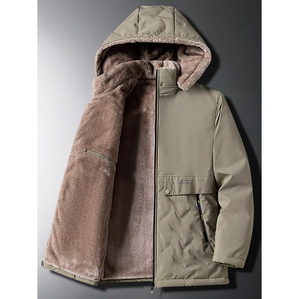Roupas masculinas de alta qualidade, roupas acolchoadas de algodão de meia-idade, lã espessada, de pai, roupas de