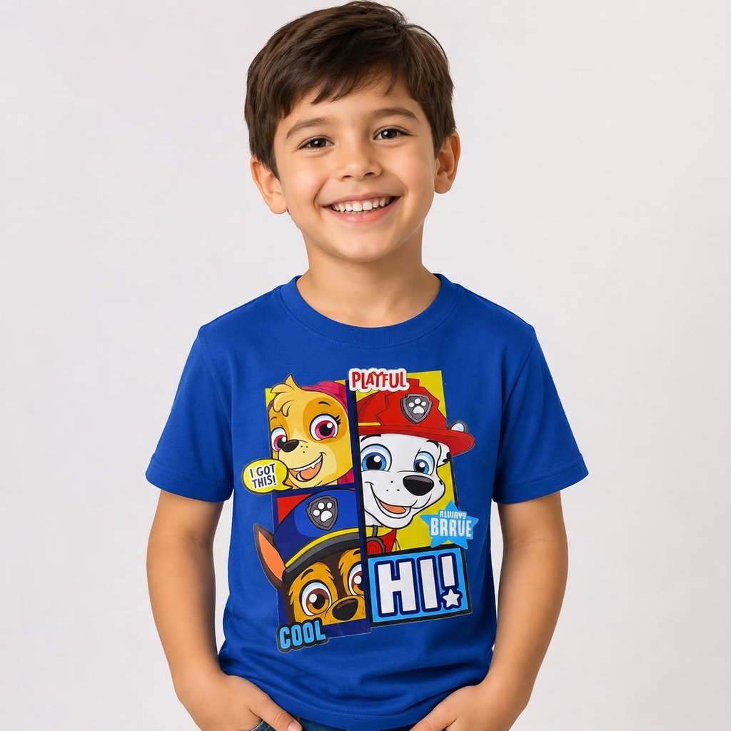 Camiseta Infantil Masculina Estampada Divertida 100% Algodão Confortável para Meninos Moda Infantil Casual