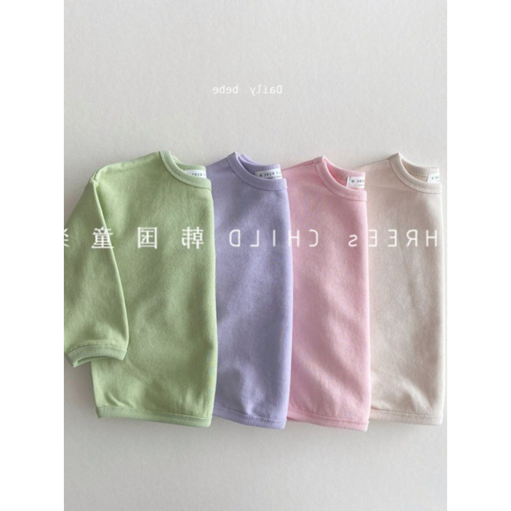 Roupas infantis coreanas 2025 roupas de primavera meninos meninas camisetas na moda ~ bebês meninas Tops crianças 1-2-3 