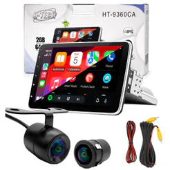 Multimídia MP5 10" Tela Flutuante 2GB 64GB Carplay Android Auto HT-9360CA + Câmera de Ré Borboleta HT-CR50CR