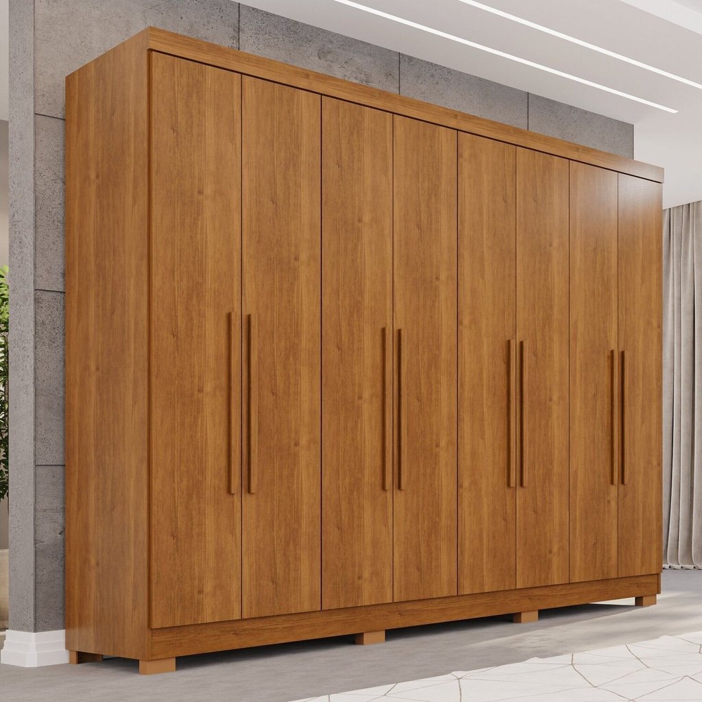 Guarda-Roupa Casal 8 Portas 4 Gavetas com Pés França Espresso Móveis Cinamomo Cinamomo