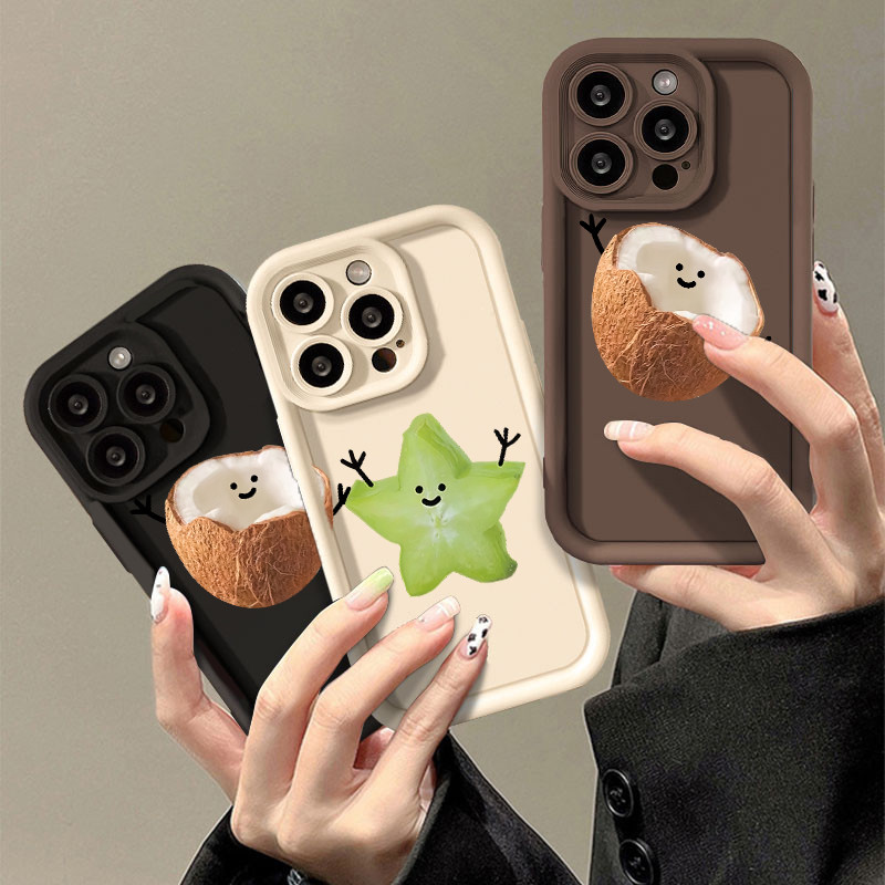 Engraçado Palma Coco Carambola Padrão Caso De Telefone Compatível Para Samsung A15 A21S A22 A23 A24 A25 A31 A32 A33 A34 