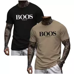 KIT 2 Camisa Masculina Algodao Camiseta Básica blusa Gola Redonda Malha Premium presente