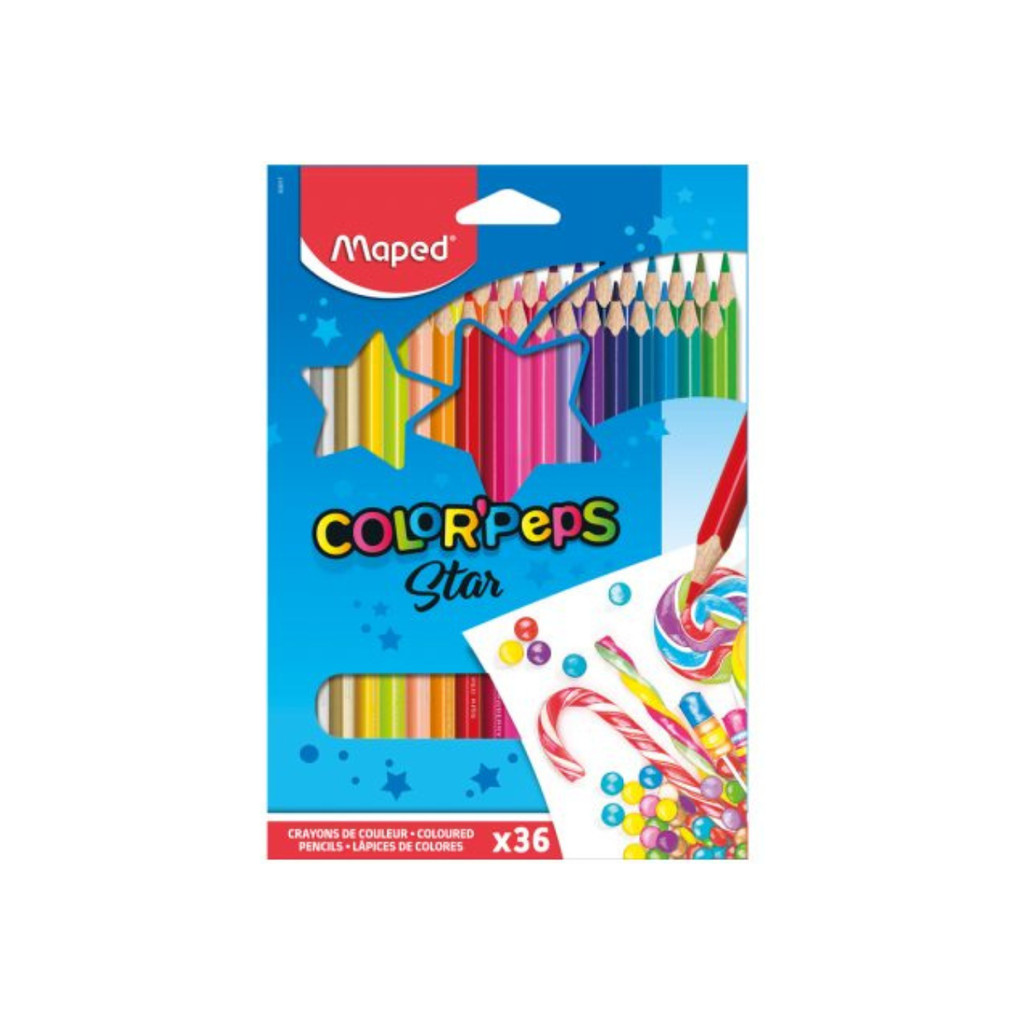 Lápis de Cor Maped 36 Cores Color'Peps Star-MAPED