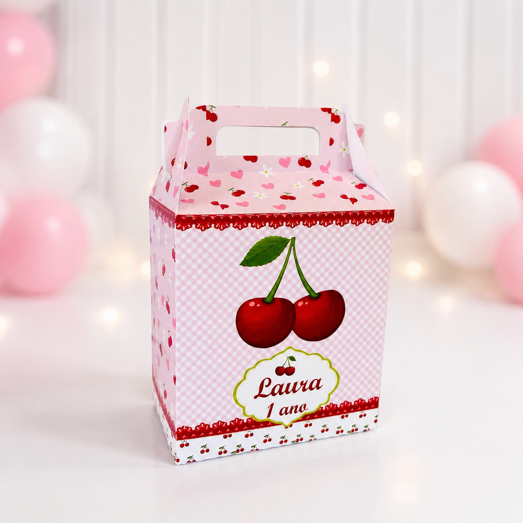 Kit Caixas Maleta Personalizadas CEREJA CEREJINHA / Lembrancinha Festa / Kit Festa Cereja Cerejinha / Aniversario