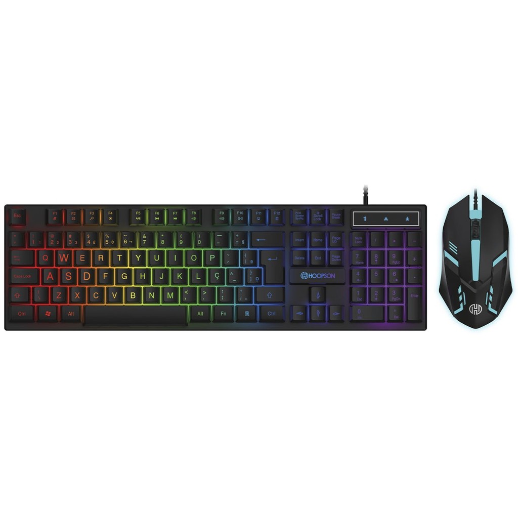 Kit Teclado Mouse com fio Gamer Preto Hoopson TPC-096KP