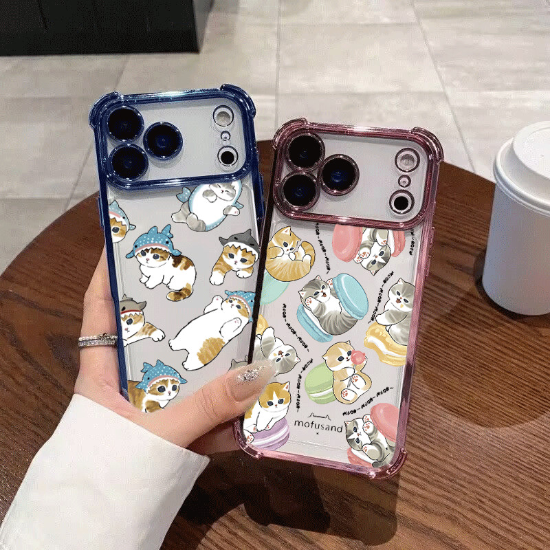 Capa Mofusand Cat AirBag Para Samsung Galaxy A57 A56 A55 A27 A16 A06 A53 A54 A07 A15 A36 A23 A35 A34 A26 A32 A14 A73 A25