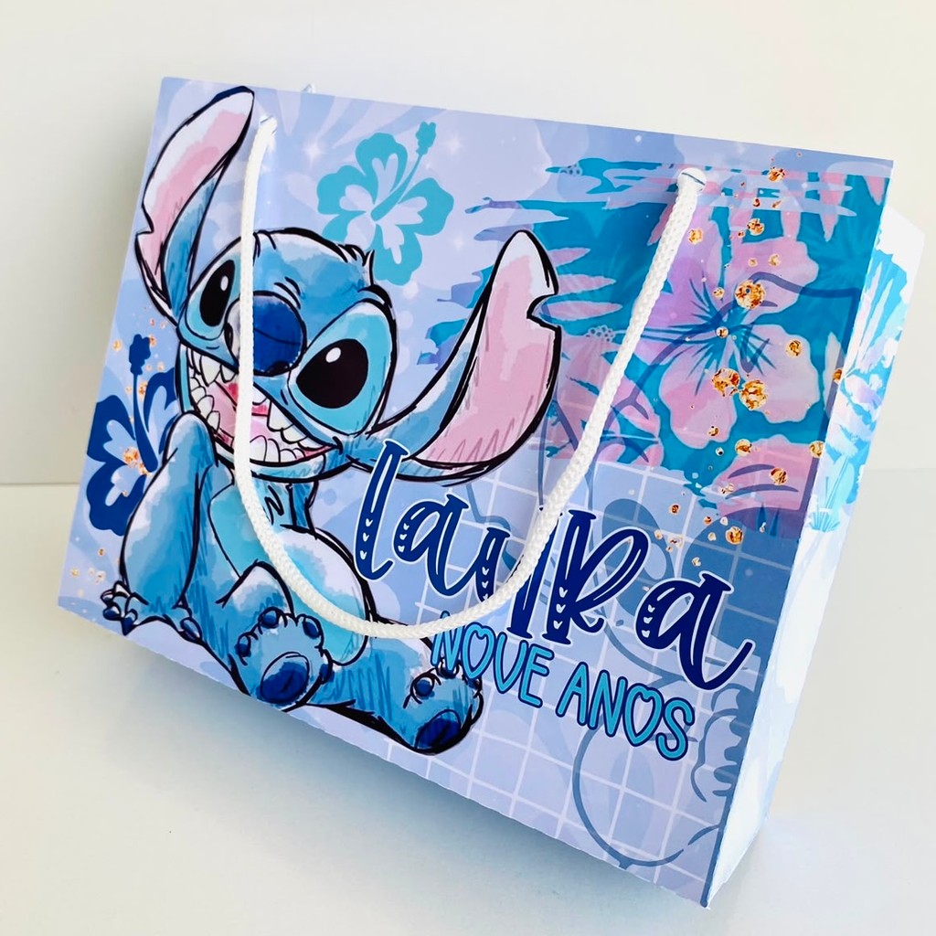Lembrancinhas Stitch Kit Sacolinhas Personalizadas 20 x 15 + Brindes