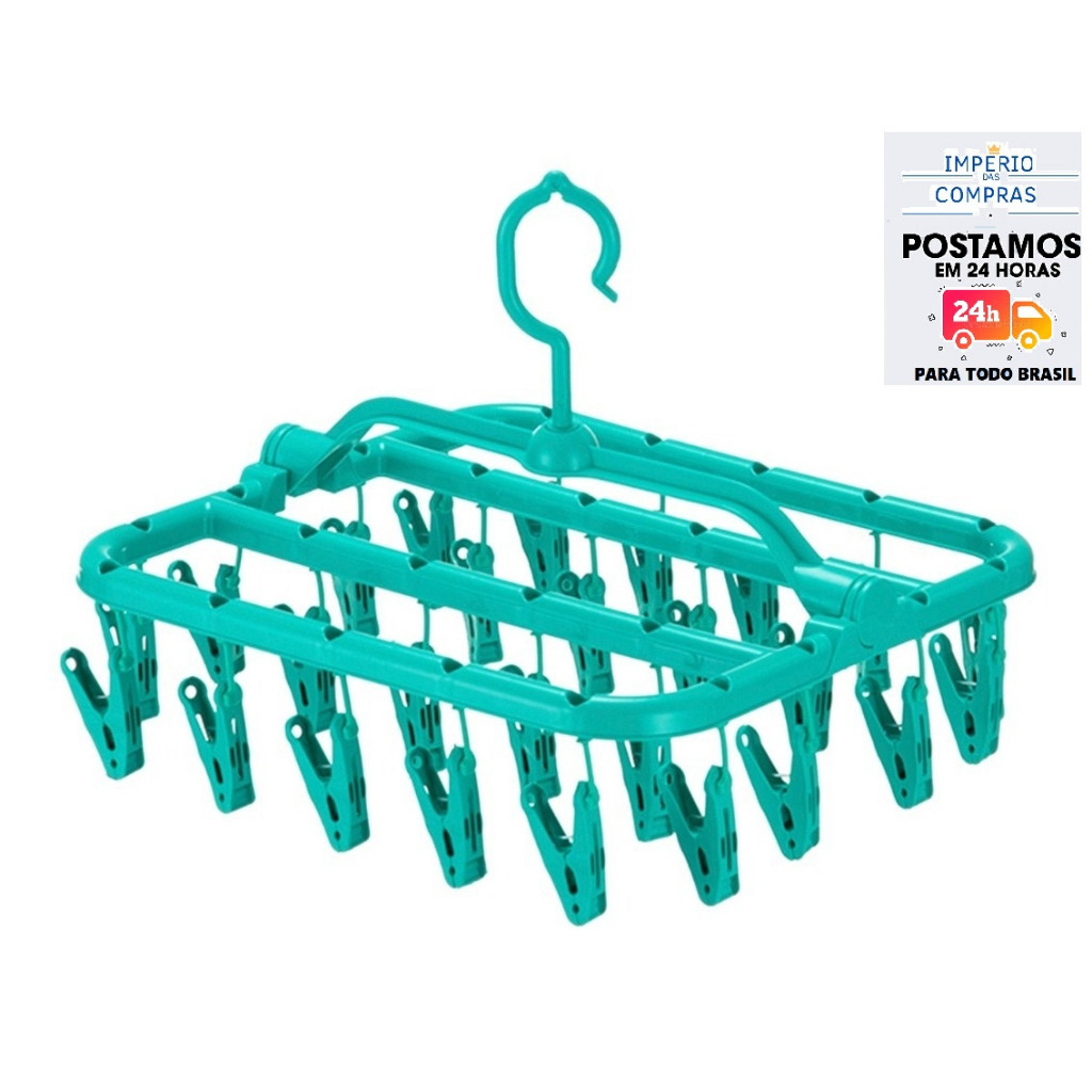 Varal Preto Calcinha Meia Cueca Peça Intima dobravel com Prendedores Reforçado — imagem 2 de 2