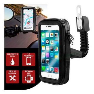 Suporte Bolsa Case Capa Celular Moto Retrovisor Prova D'água E 6.6"