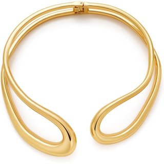 Colar Choker Chunky WOWORAMA para Mulheres, Colar Choker em Forma de Gota Dourado e Prateado, Colar com Fecho de Mola, C