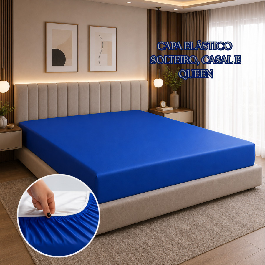 Capa impermeável Forro Protetora de Colchão P/ Cama Solteiro Casal Queen Elástico Antiácaro antifungo