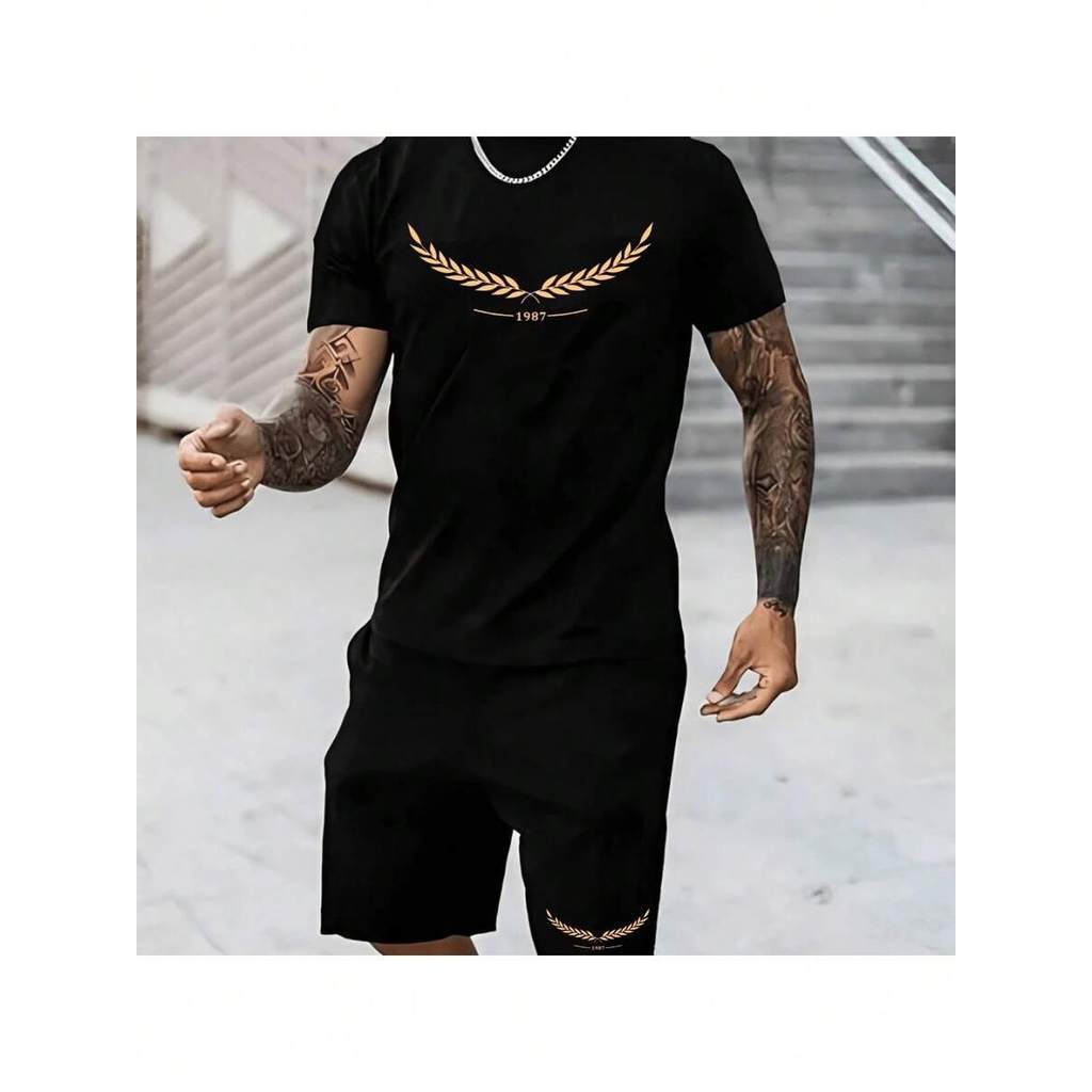 Conjunto Lançamento Shorts Tactel + Camiseta 100% Algodão Peças De Alta Qualidade Leve