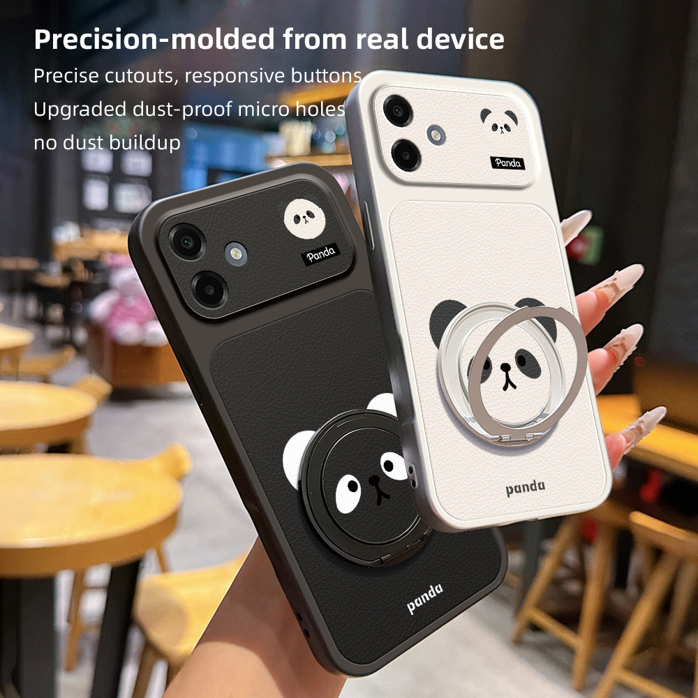 Para Samsung Galaxy A07 A06 A05S A05 A04E A04 A04S A03S A02S A17 A16 A15 A14 A13 A12 A11 Kawaii Panda Anel Titular Capa 