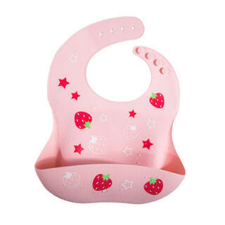 babador infantil silicone rosa BA08