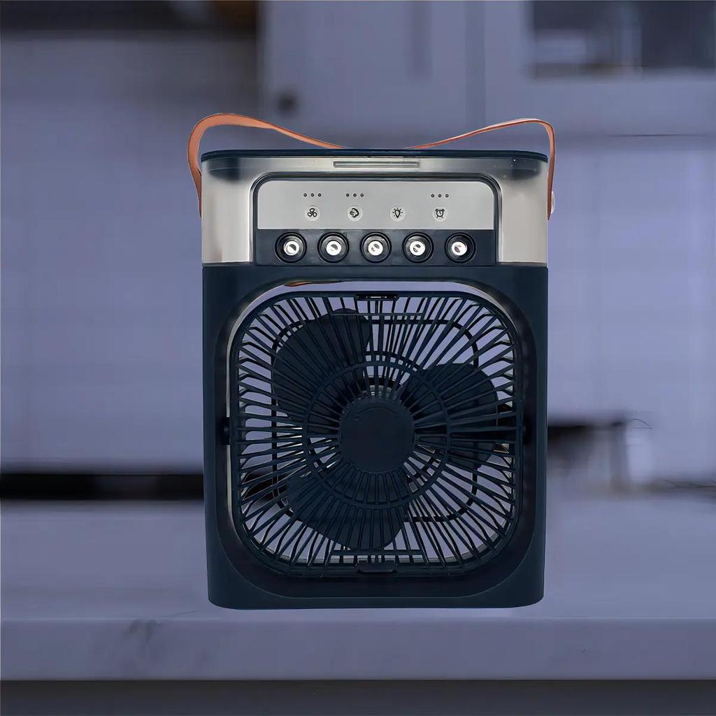 Ventilador Mini Ar Condicionado Portátil 4 em 1 com Refrigeração, Umidificação, Iluminação e Aromaterapia