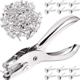300 Peças de Grampos de Papel de 3/4 Polegadas, Pequenos Brads Redondos de Metal com Furador para Scrapbooking, Artesana