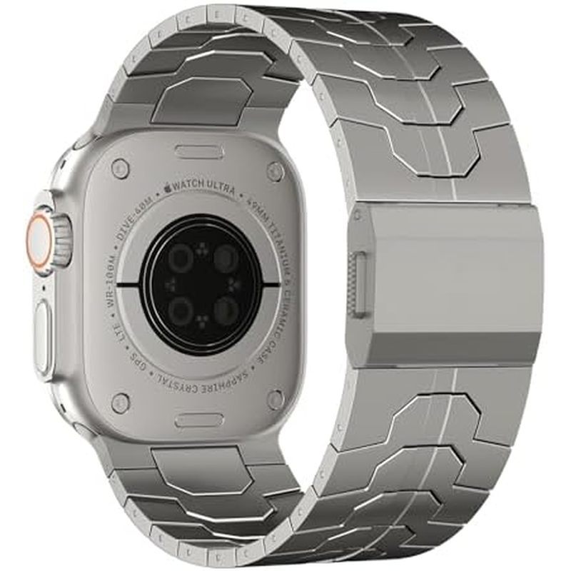 Pulseira De Titânio Completa Para Apple Watch Ultra/Ultra2 , Links Ajustáveis Co