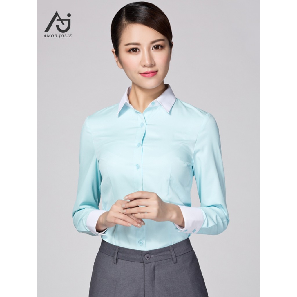 Camisa de manga comprida profissional camisa feminina versão coreana All-Match camisa de fundo Workwear elegante 2026 pr