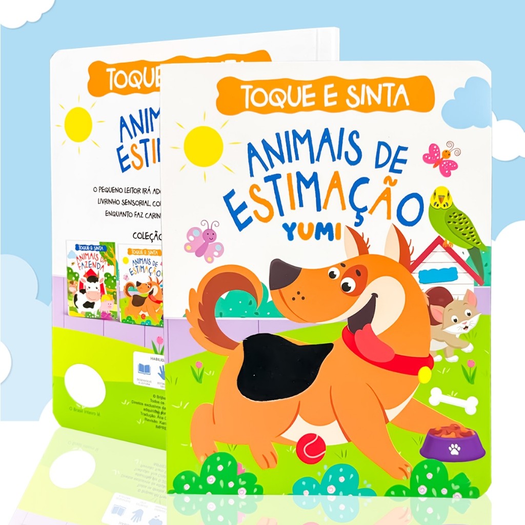 Toque E Sinta Animais de Estimação Livro Infantil Bebê Sensorial Texturas
