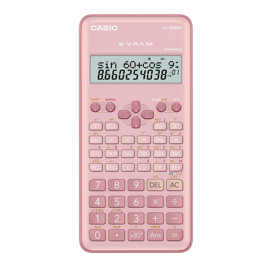 Calculadora Científica 240 Funções FX-82 MS Casio Pink