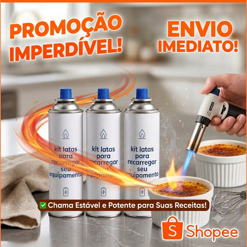 Kit 4un Recarga Culinário Portátil Cozinha Camping Churrasco Multiuso s/gas Para Fogareiro E Maçarico Portátil Gourmet
