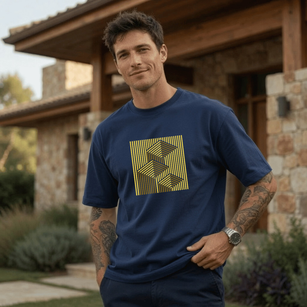 Camiseta Masculina Estampada Pintura Geometrica 100% Algodão Premium Camisa Blusa Homem Academia Confortavel Plus Size