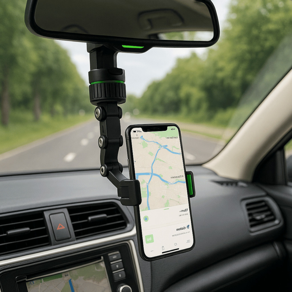 Suporte Automotivo para Celular Retrovisor Articulado Universal 360° LE-059 · foto 2