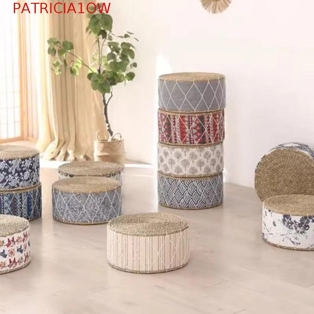Imagem PATRICIA1OW Banco Tecido , Almofada De Chão Tecida À Mão Com Design Portátil Zafu De Material Durável