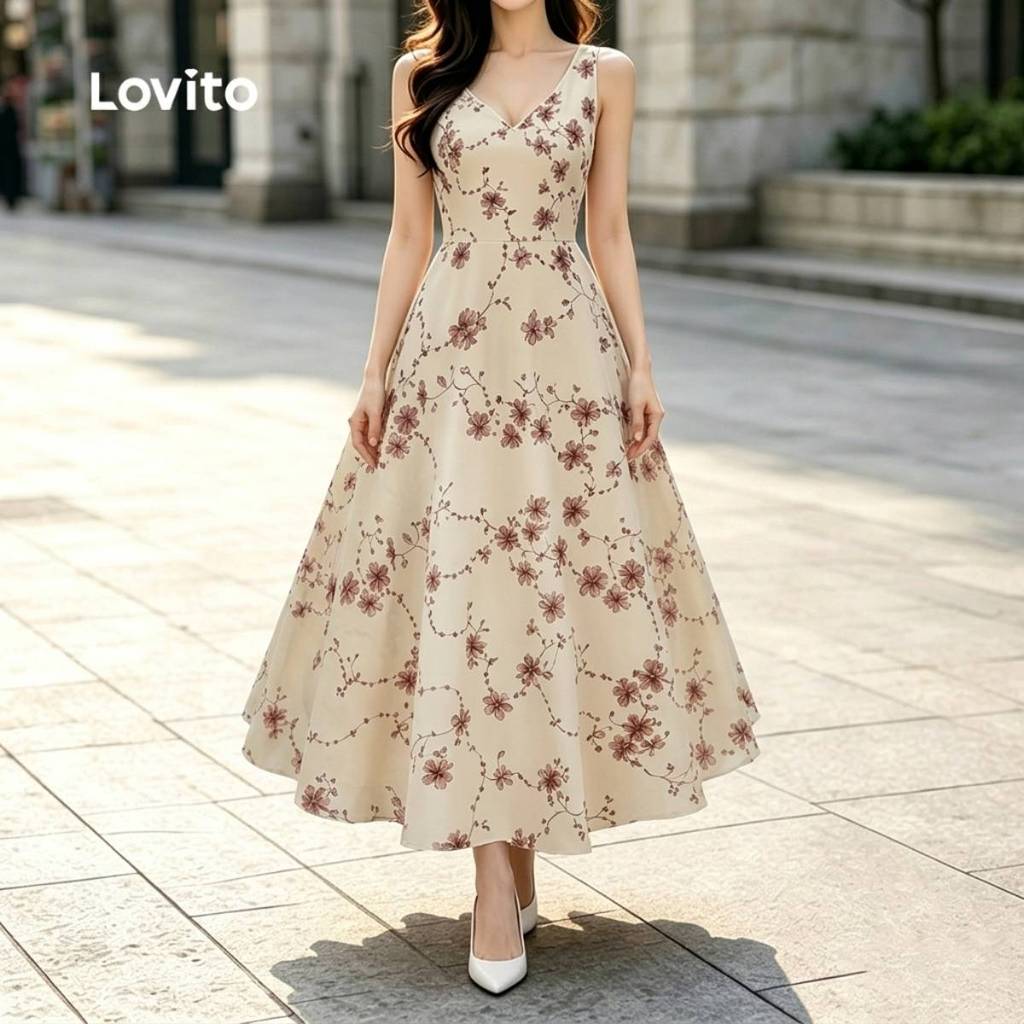 Lovito Vestido Boho para Primavera/verão Feminino DRK8P1D672 · foto 2