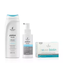 Kit Shampoo Pielus Forte 200mL + Loção Pielus Forte + Nouve Biotin