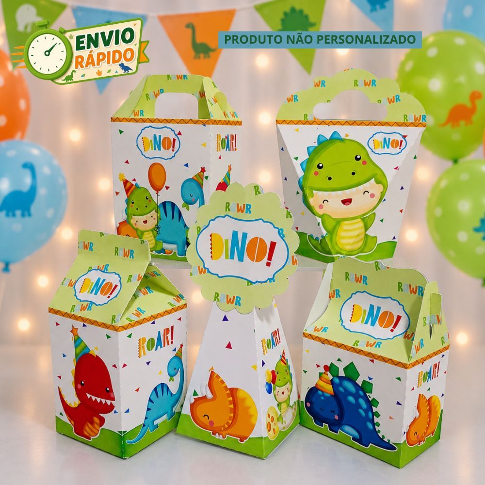 Kit Caixas Personalizadas Dino Baby/Dinossauros – Festa Infantil - Aniversário - caixinhas personalizadas - kit festa