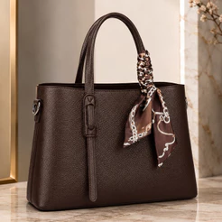 Bolsa Feminina de Mão PU Acabamento Premium com Lenço Alça Removível Transversal Ideal para Dia a Dia e Ocasiões Casuais