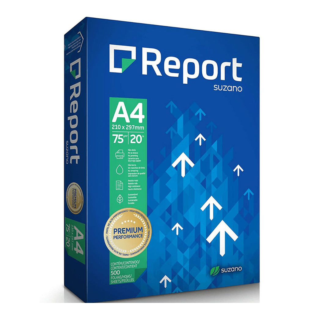 Papel Sulfite A4 Branco 500 Folhas 75g REPORT