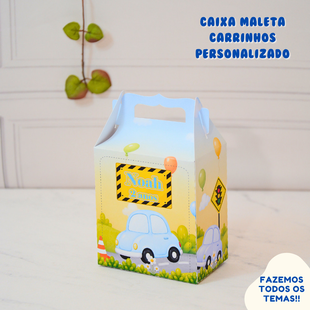 Caixa Maleta Carrinhos Personalizada | Lembrancinha Festa Infantil