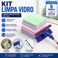 Rodo Mágico Limpa Vidro E Janelas Extensível Esponja 2 Em 1