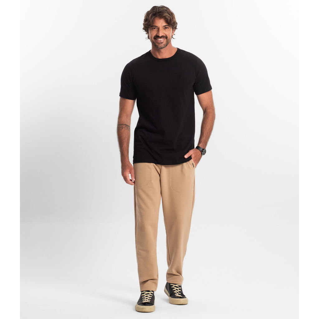 Calça Masculina Moletom Peluciado Diametro Marrom