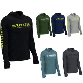 Camiseta De Pesca Poliamida Masculina Mar Negro X-Protection Com Capuz E Proteção UV50+ Todas As Cores