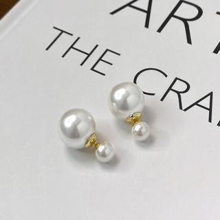Brincos de pérola dupla de luxo Premium com luz francesa, brincos grandes de pérola de prata 925, brincos de pérola pequ