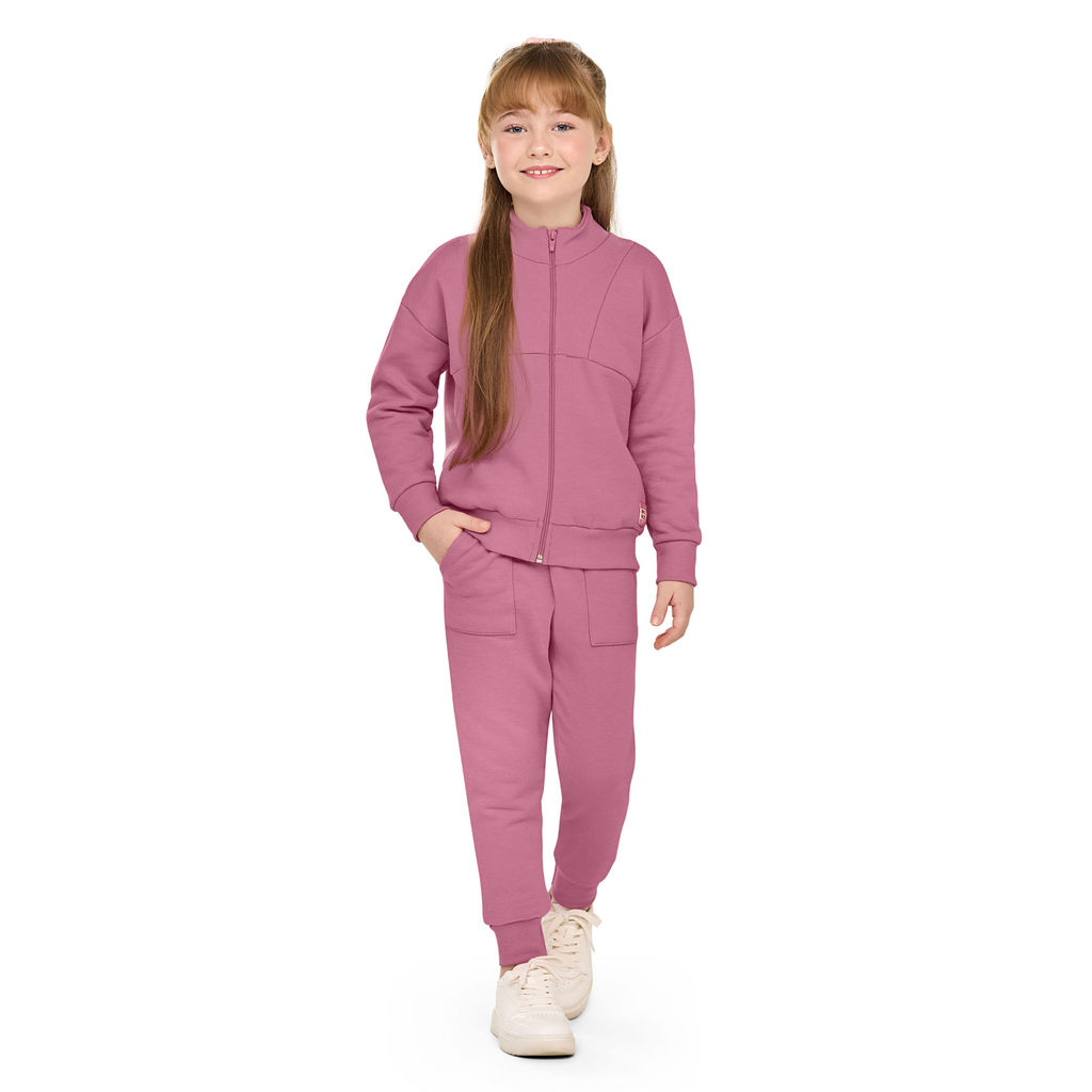 Conjunto Longo Infantil Menina Monocromático Elian Rosa