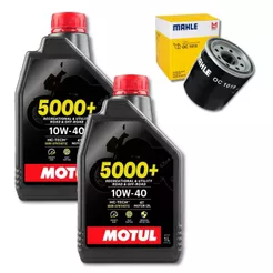 KIT TROCA ÓLEO kawasaki vulcan 650 2x MOTUL 5000+ JASO MA2 10W40 4T 1L semissintético + FILTRO MAHLE