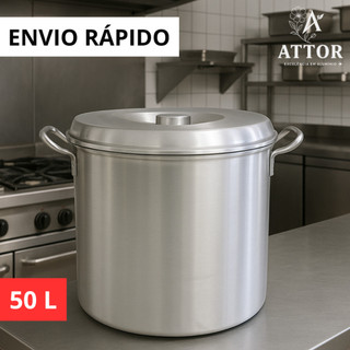 CALDEIRÃO HOTEL N40 50,2L EM ALUMÍNIO REFORÇADO E ALÇA FUNDIDO LATA DE ARMAZENAR CARNE NA BANHALATÃO