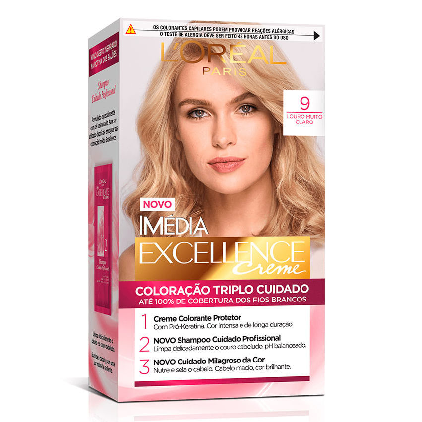 Kit Tintura Imédia Excellence L'Oréal Louro Muito Claro 9
