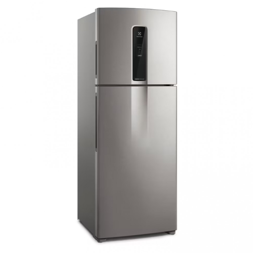 Geladeira Frost Free Inverter 480L Efficient com AutoSense Duplex Inox Look Electrolux