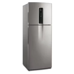 Geladeira Frost Free Inverter 480L Efficient com AutoSense Duplex Inox Look Electrolux