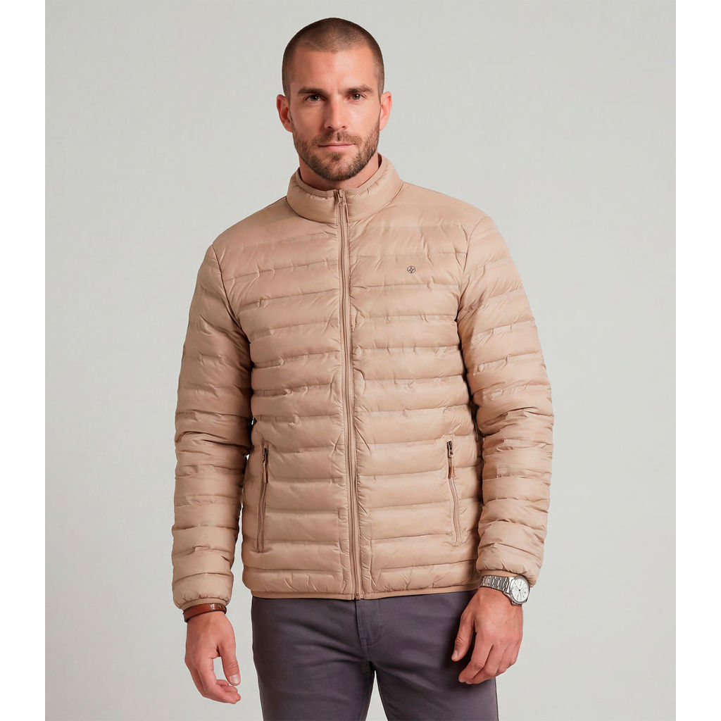 Jaqueta Masculina Microfibra Com Bolsos Diametro Marrom