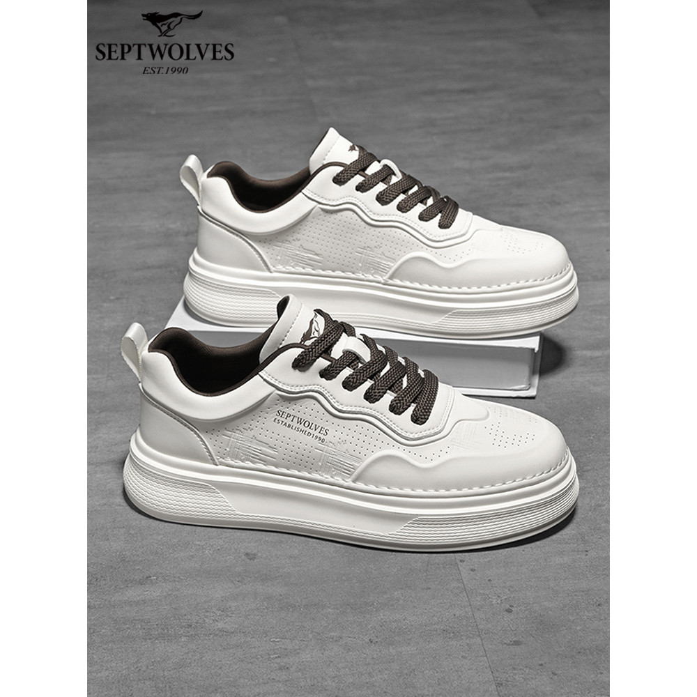 Sete lobos sapatos masculinos Street Wear High-End tênis masculino 2026 novos sapatos brancos casuais masculinos All-Mat