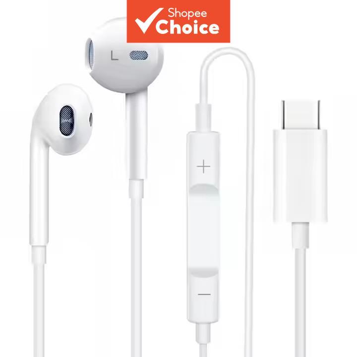  Fones de Ouvido com Fio Tipo C, Fone de Ouvido com Plugue de 3,5 mm, ABS, Fones de Ouvido Esportivos e para Jogos