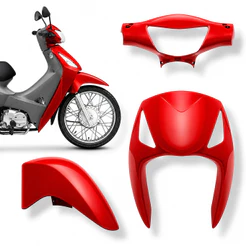 KIT CARENAGEM BIZ 125 08-10 KS/ES - 3 PCS - VERMELHO MACEIO